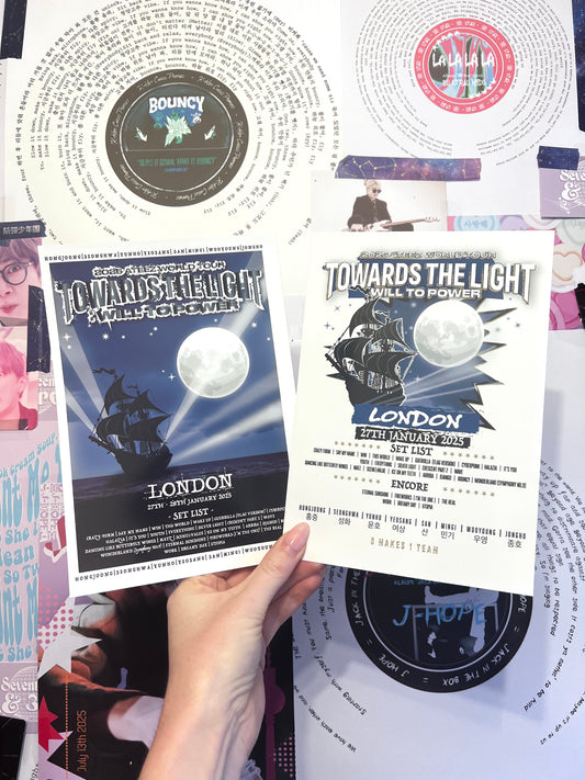 Ateez "Towards the light" Set List Poster | Choose Your City