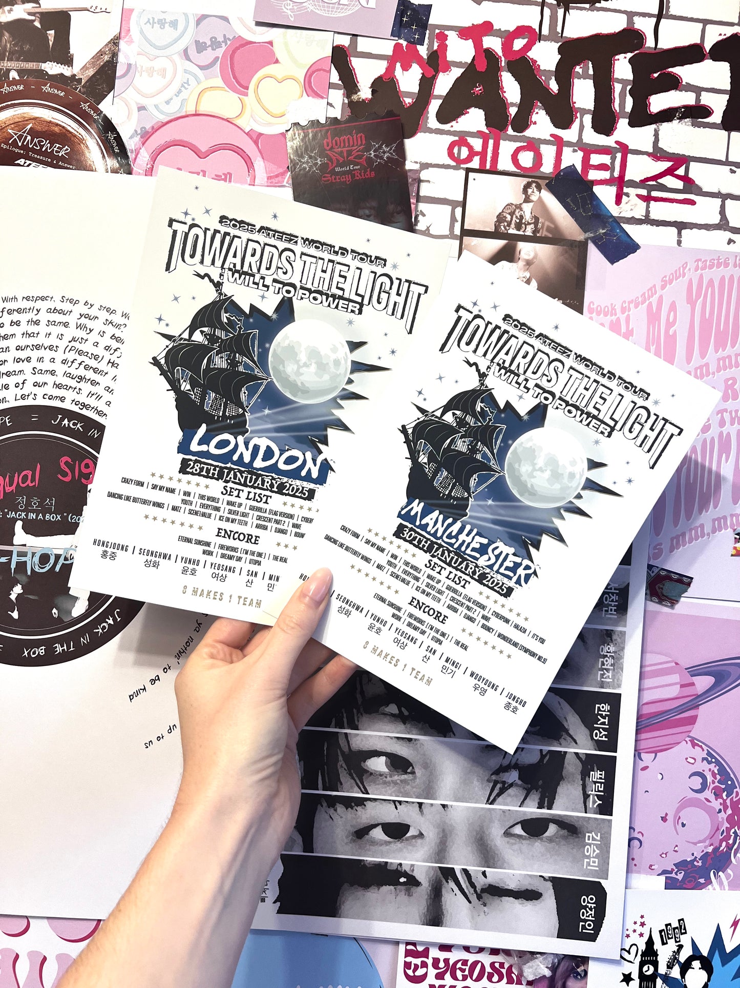 Ateez "Towards the light" Set List Poster | Choose Your City