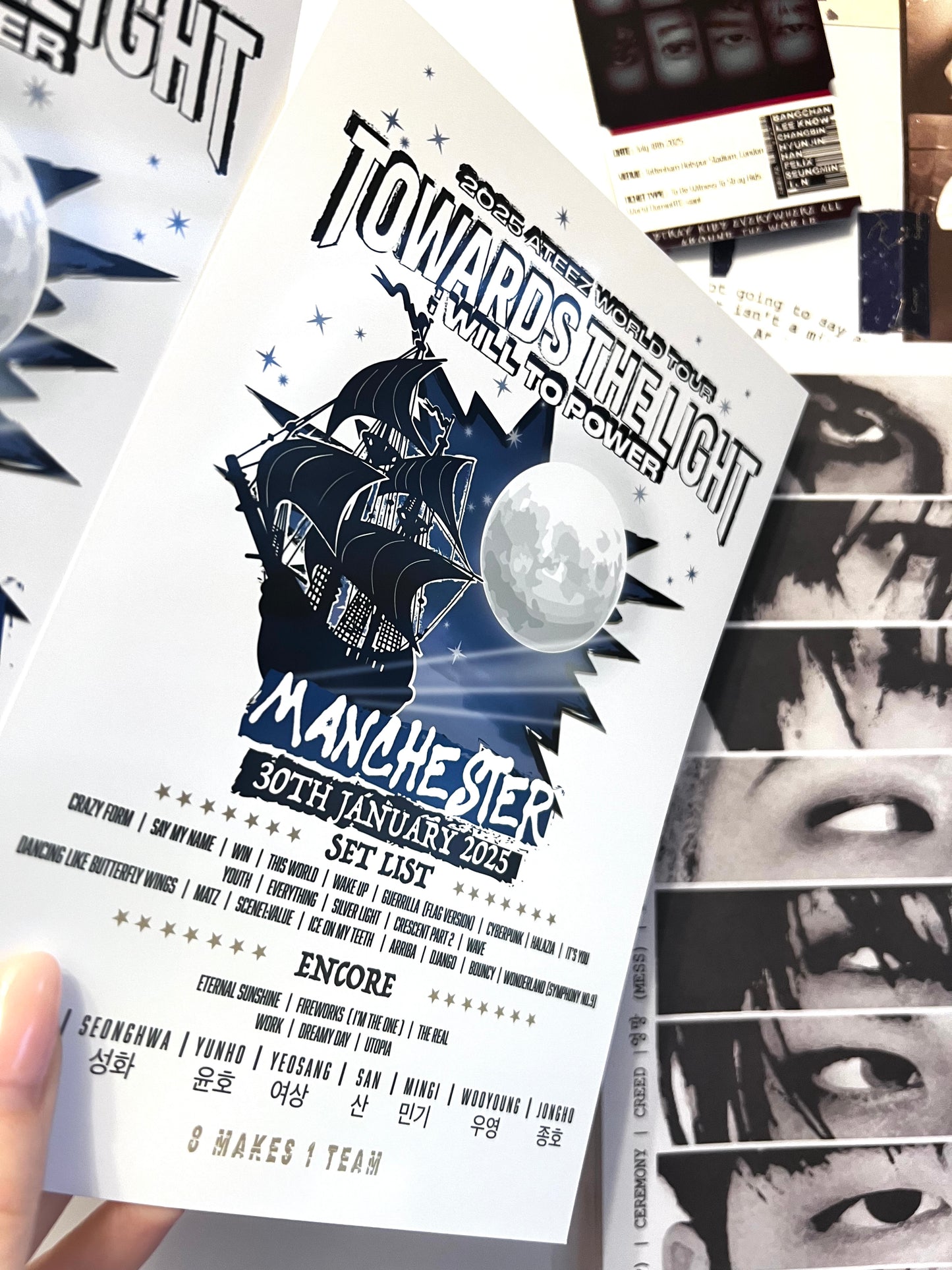 Ateez "Towards the light" Set List Poster | Choose Your City