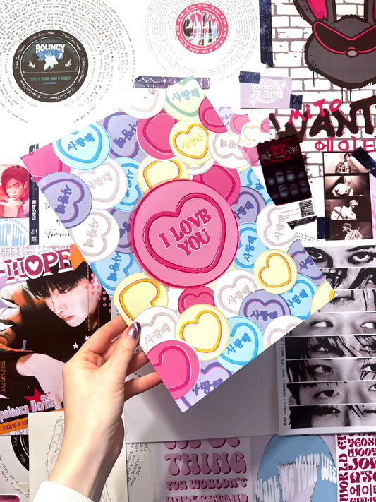 Saranghae 사랑해 "I love You" Art Print