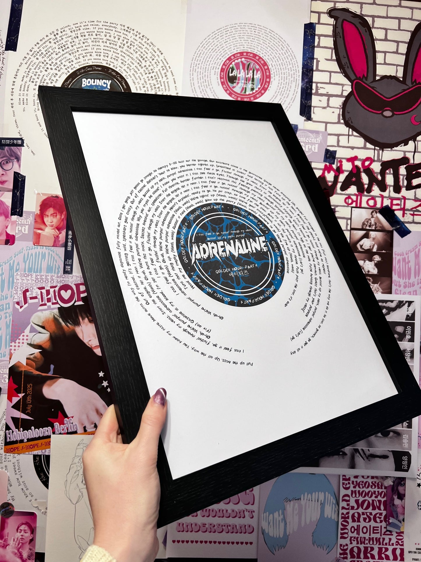 Ateez "Adrenaline" inspired lyric print