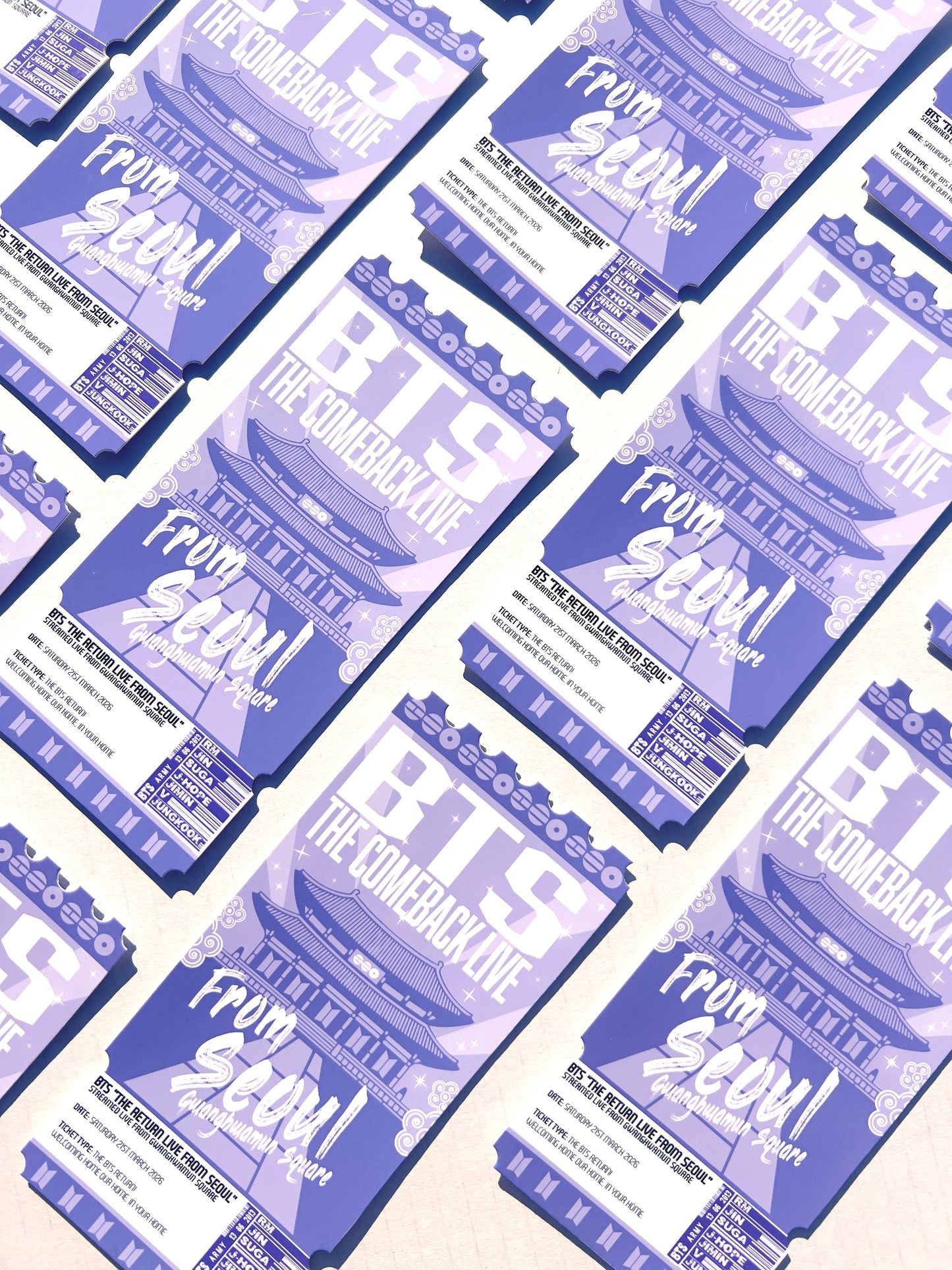 BTS "COMEBACK LIVE" inspired Souvenir Ticket