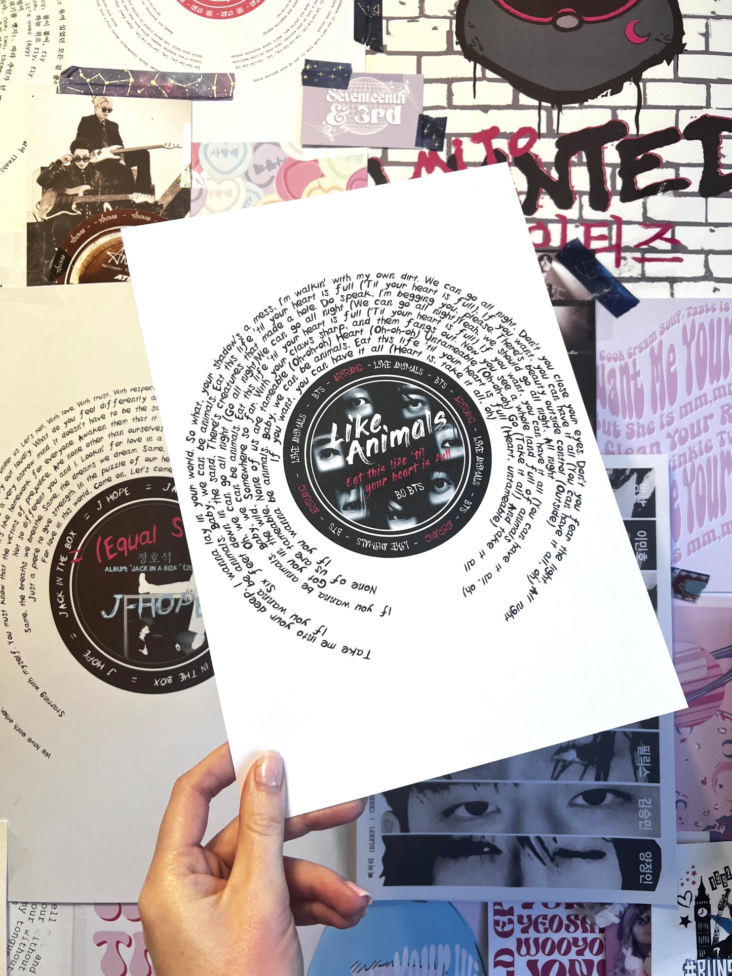 BTS "Like Animals" lyric inspired print