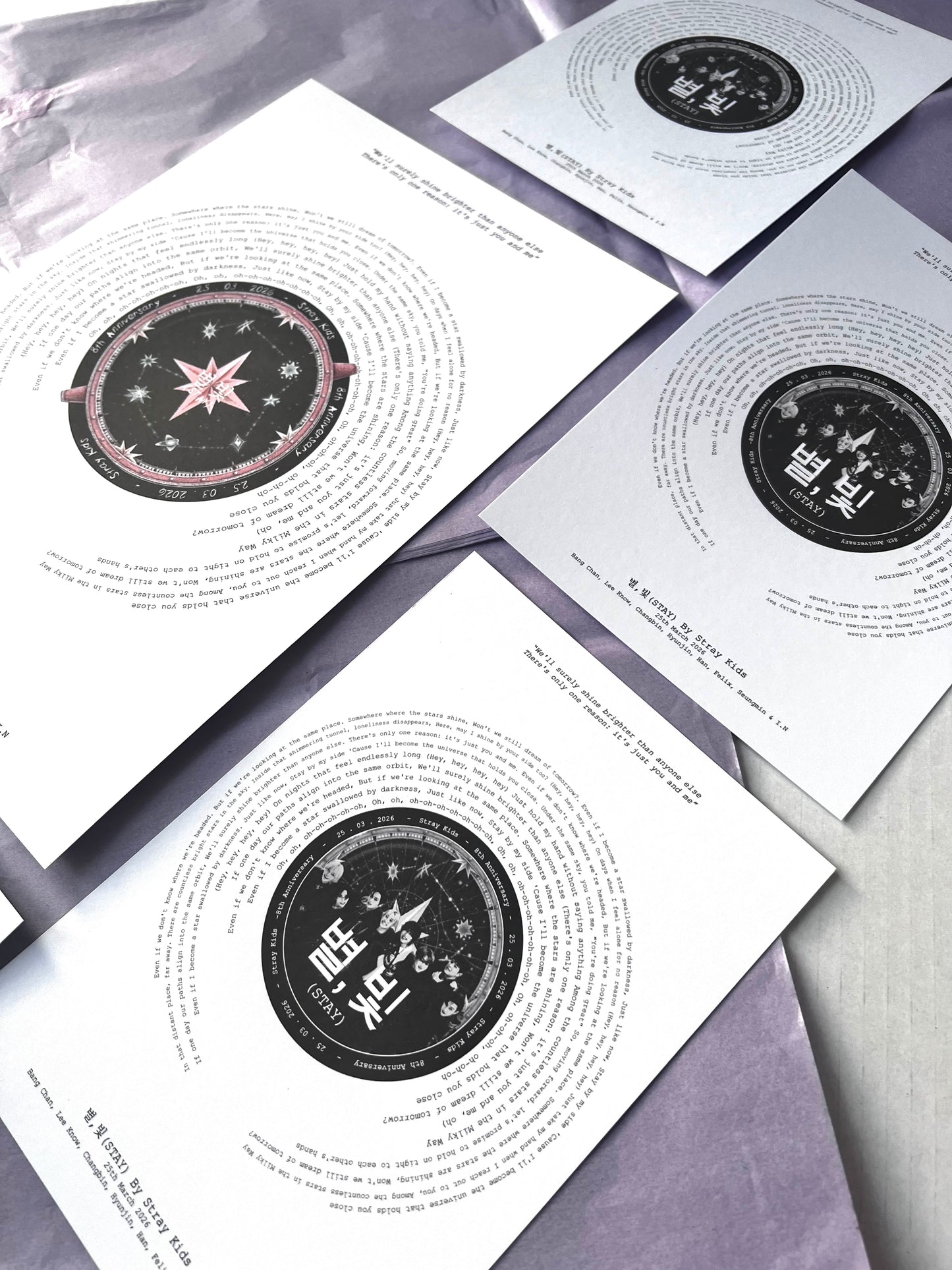 SKZ 8th Anniversary "STAY" Lyric inspired print