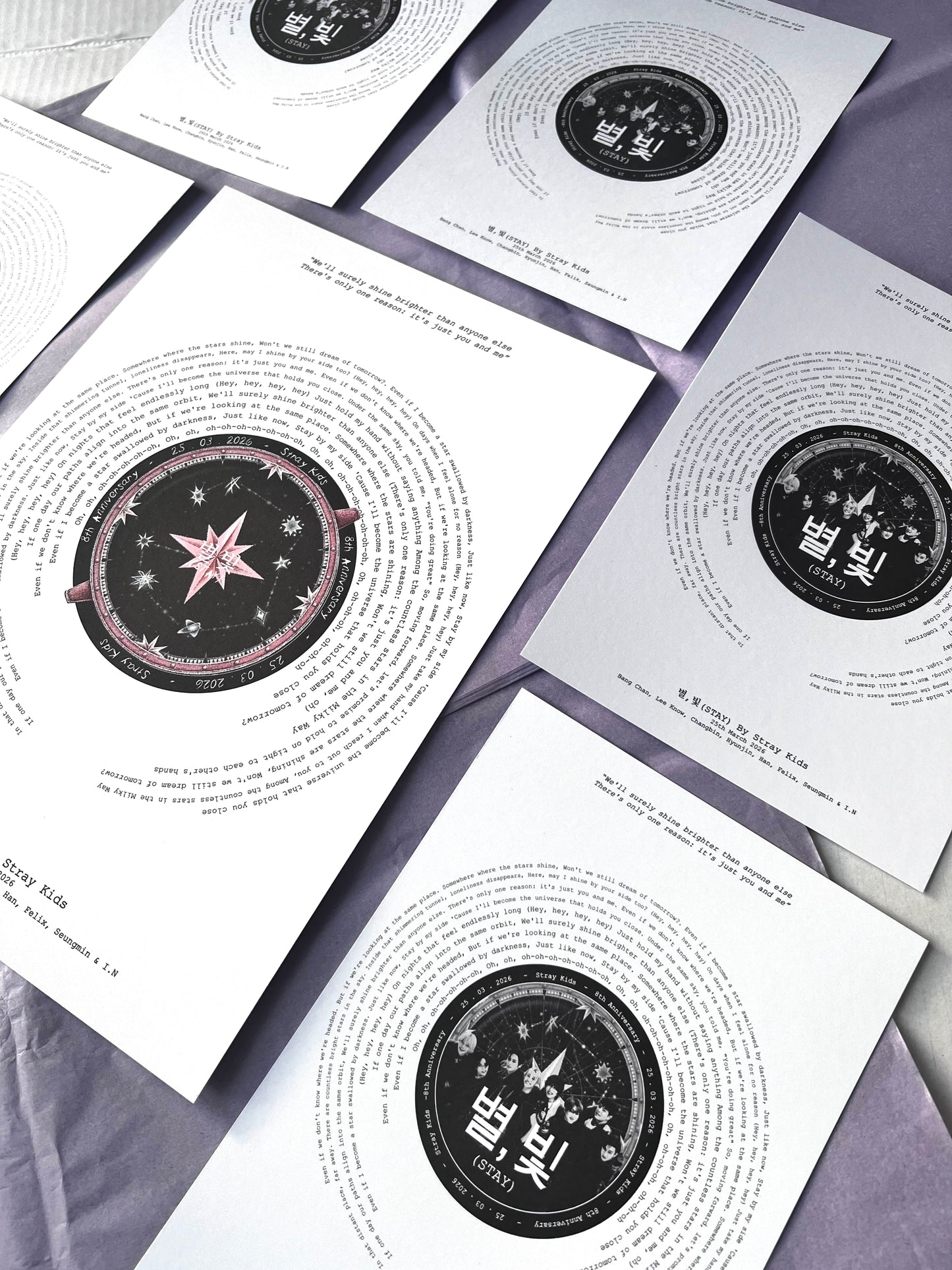 SKZ 8th Anniversary "STAY" Lyric inspired print