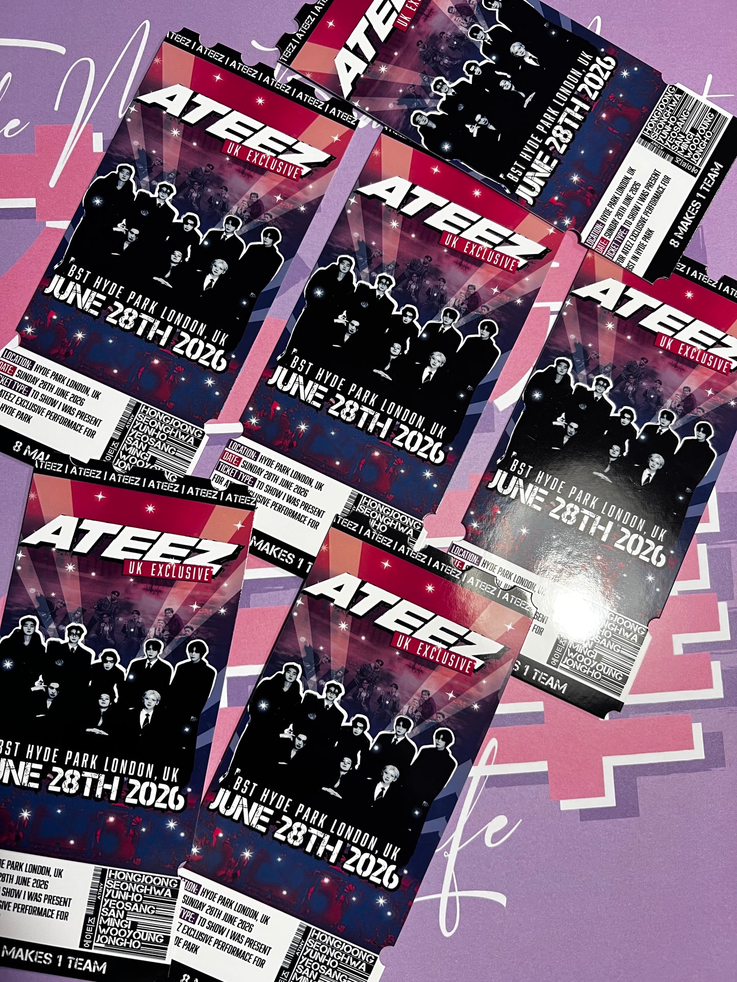 "ATEEZ at BST 2026"  inspired Souvenir Ticket