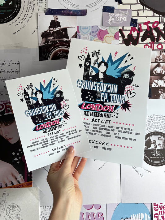 Jin BTS #RunSeokjin tour Set List per city 2025