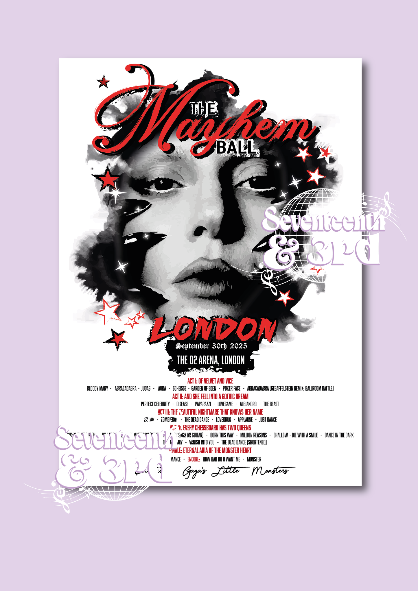 Mayhem ball Inspired Tour Set List