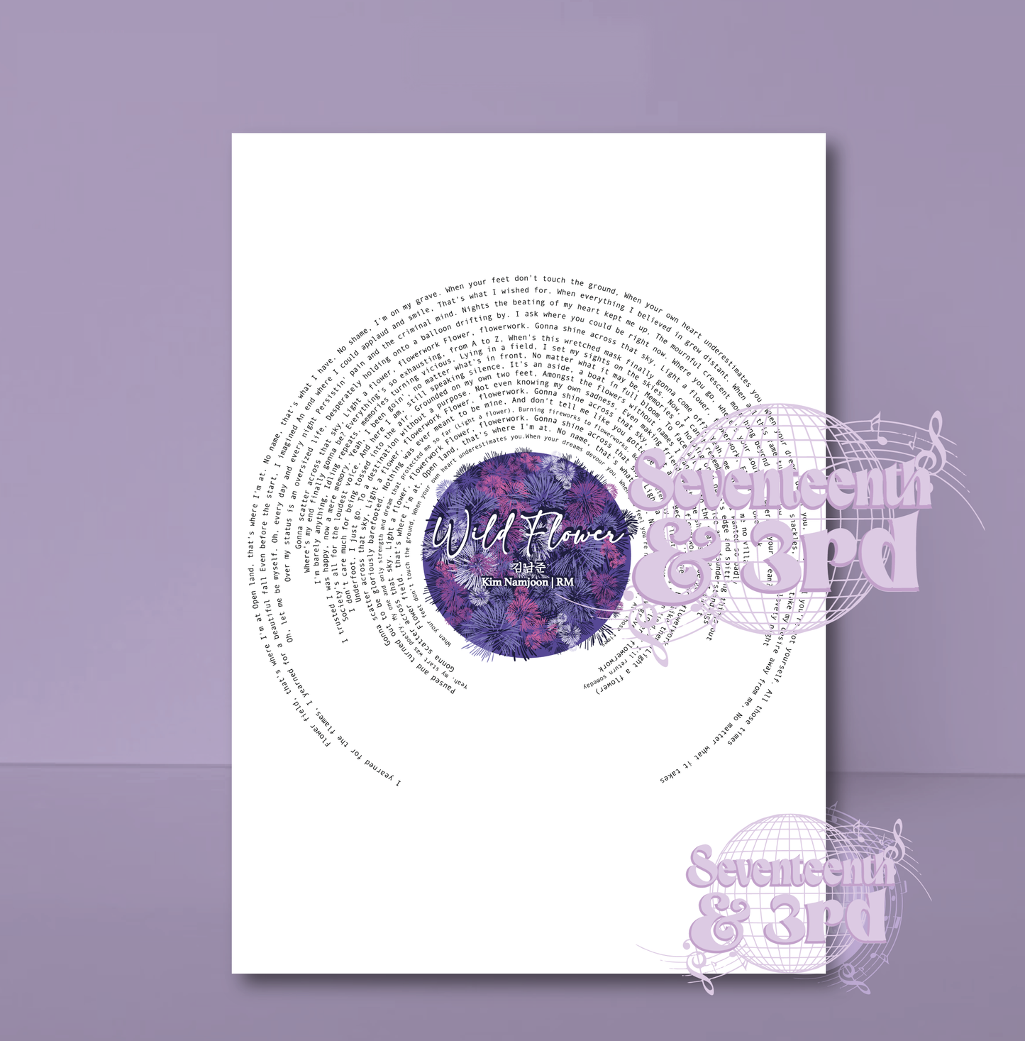 RM "Wild FLower" “들꽃놀이 lyric print