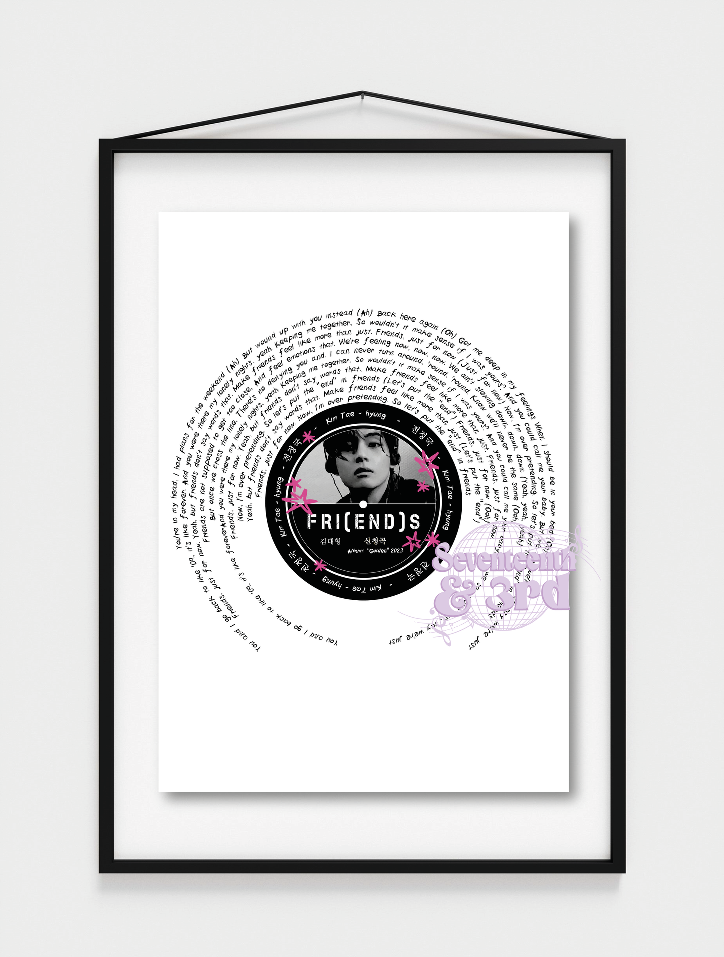 "FRI[end]s" by V of BTS  lyric print