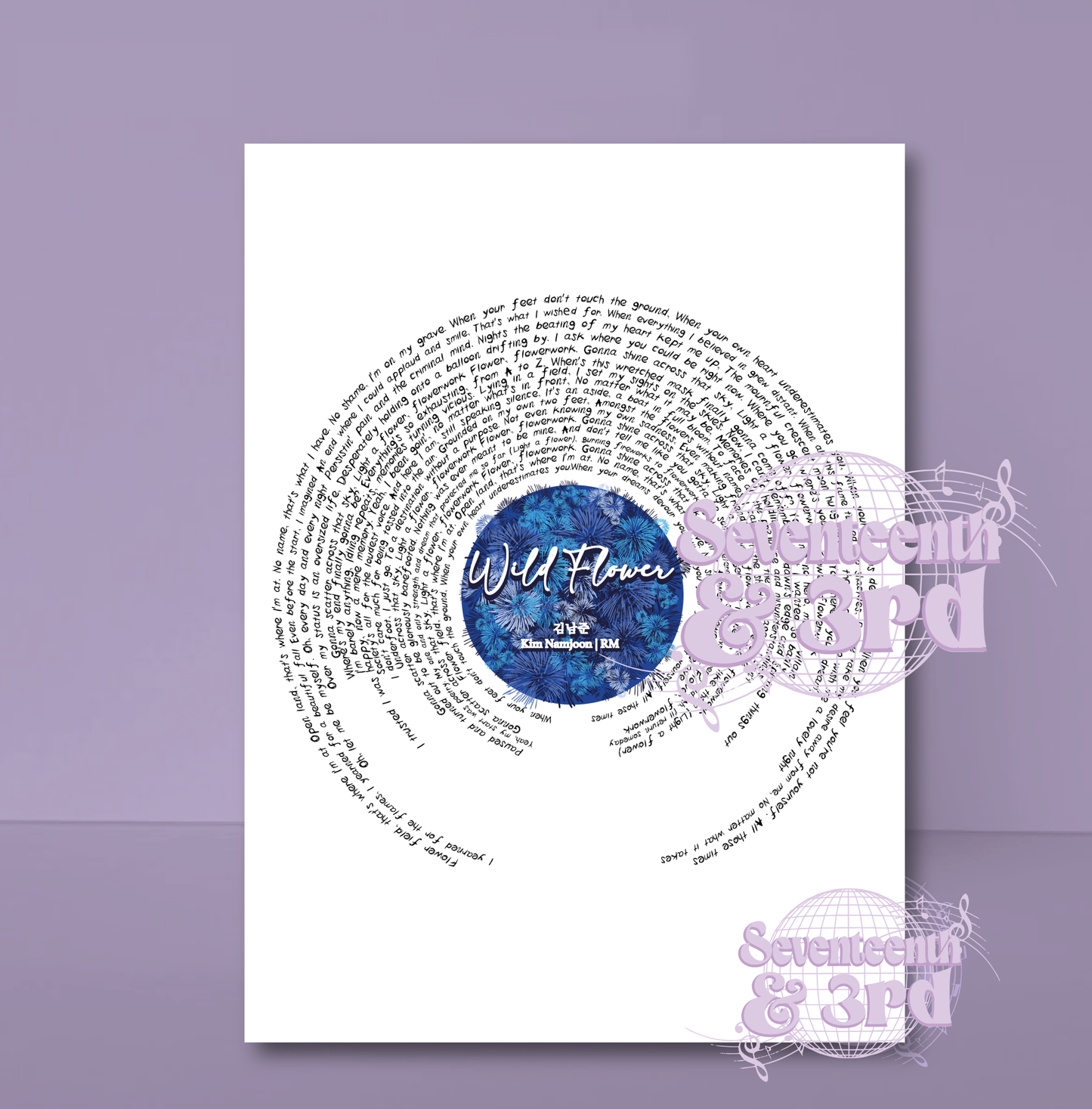 RM "Wild FLower" “들꽃놀이 lyric print