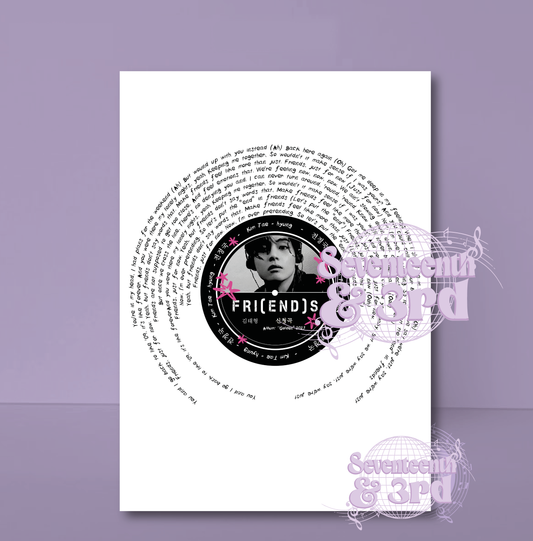 "FRI[end]s" by V of BTS  lyric print