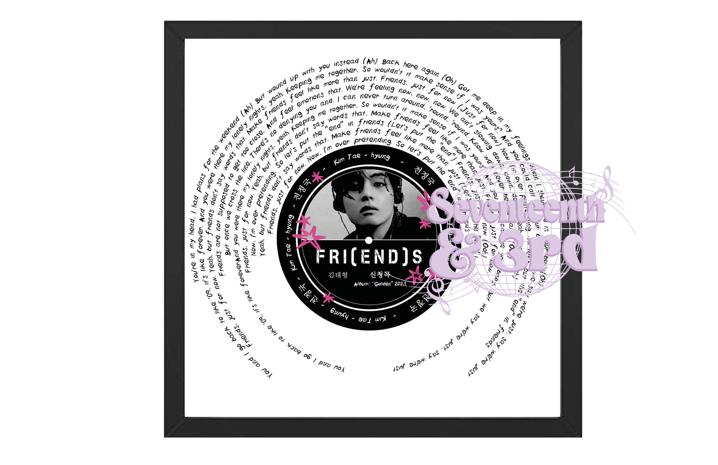 "FRI[end]s" by V of BTS  lyric print