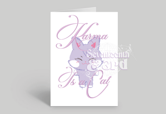 Woosan "Karma Is a Cat" Greetings Card
