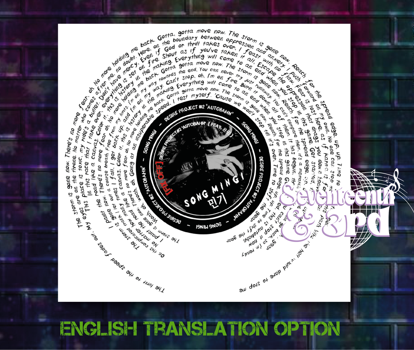 Mingi 'AUTOBAHN' Fix Off Print || Ateez Song Lyric