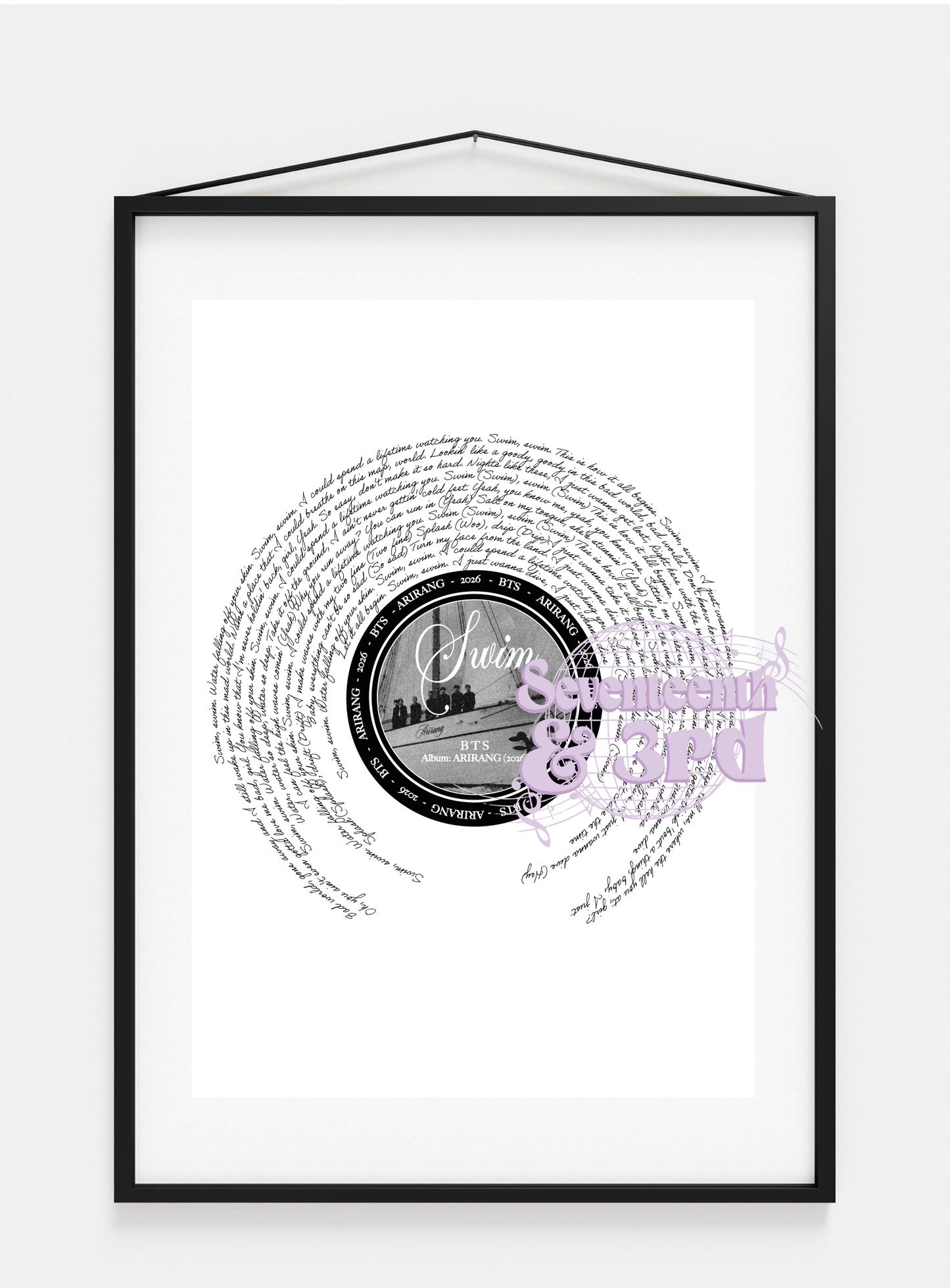 BTS "SWIM" inspired  lyric print