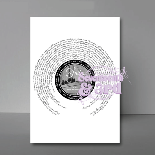 BTS "SWIM" inspired  lyric print