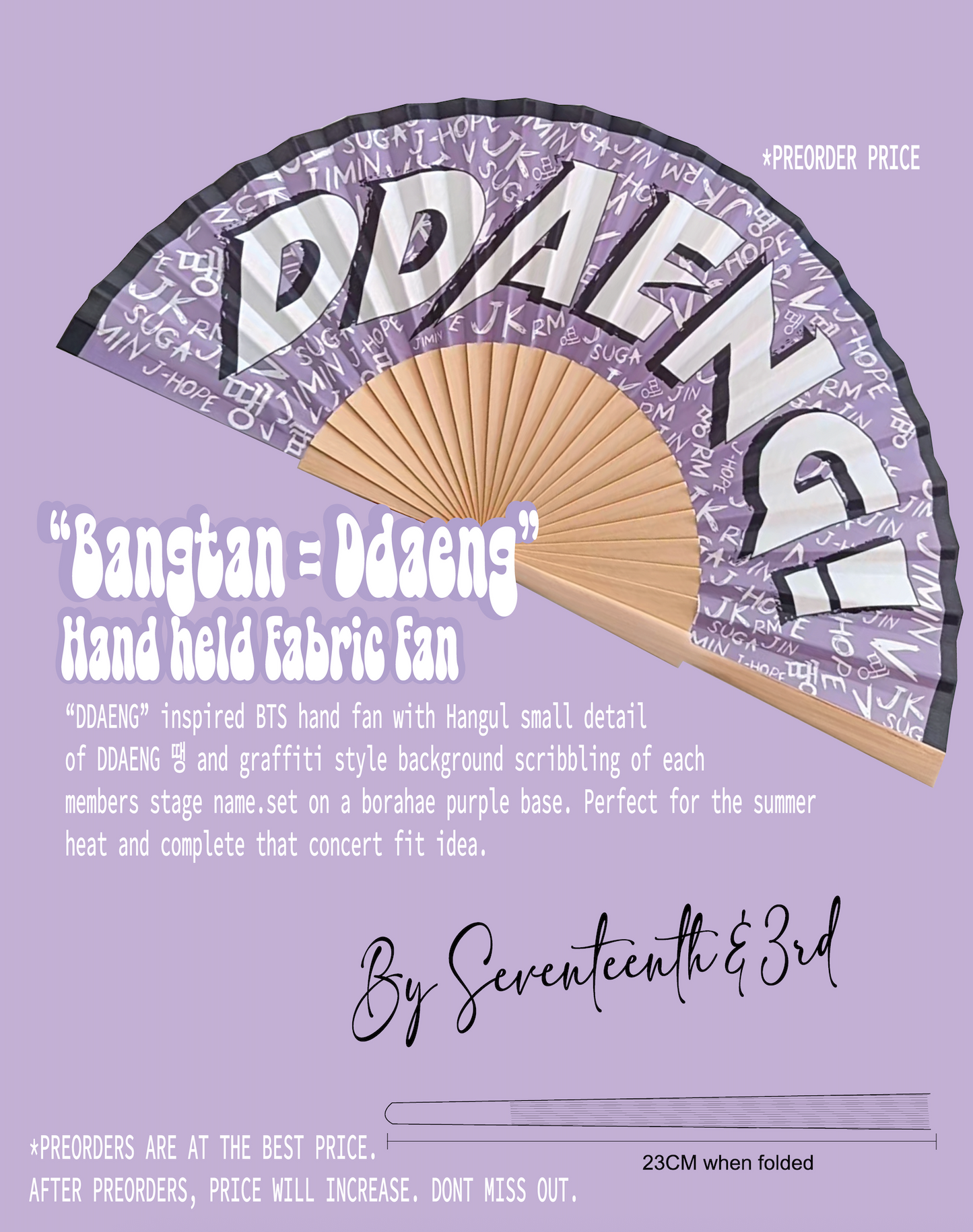 "DDAENG" Iconic fabric Hand Fan