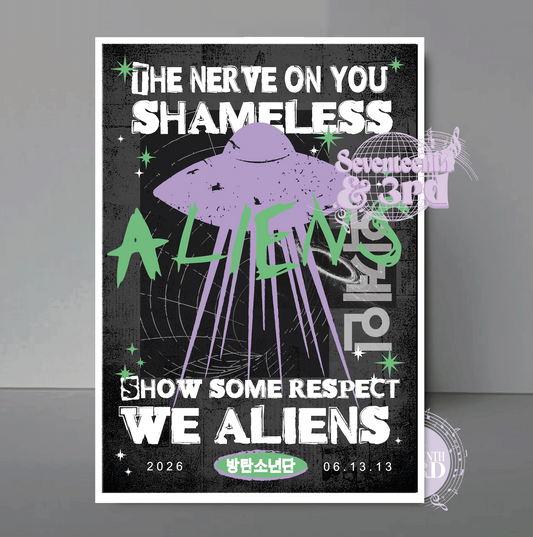 "Aliens" Retro Cut BTS inspired print