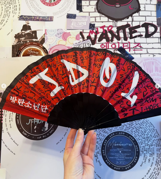 "IDOL" Iconic fabric Hand Fan