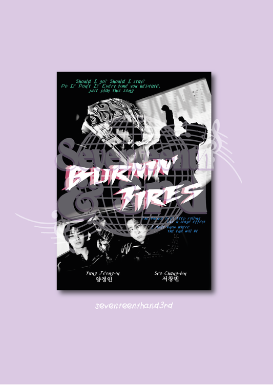 "Burnin Tires" Inspired movie poster Stray Kids