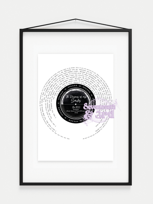 SVT  "The Reasons of my Smiles " Lyric print