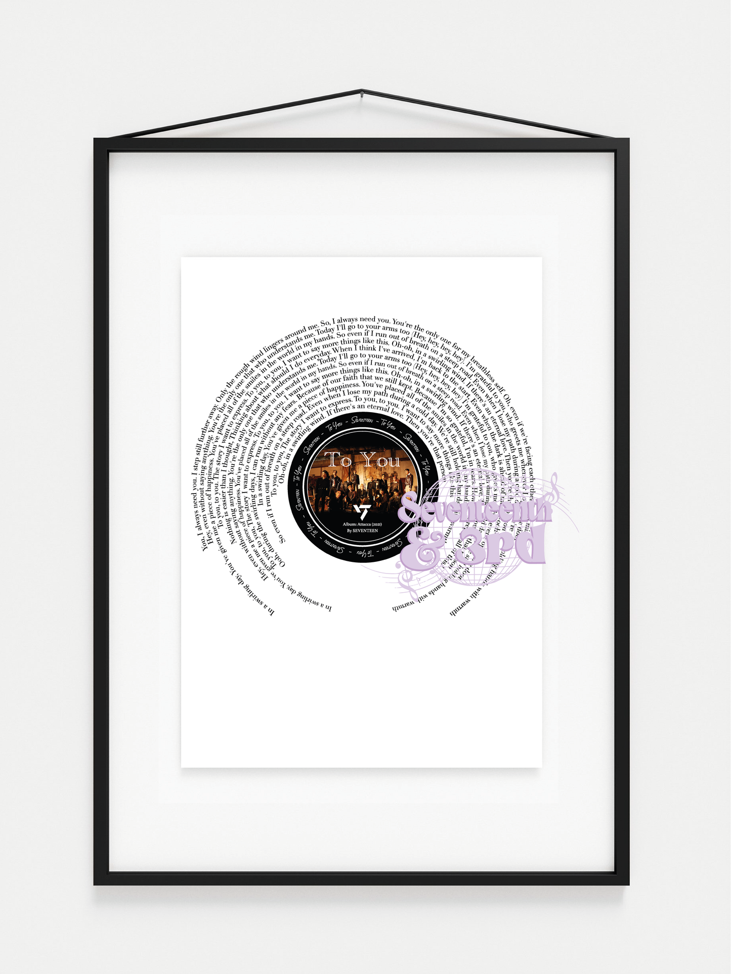 SVT  "To You " Lyric print