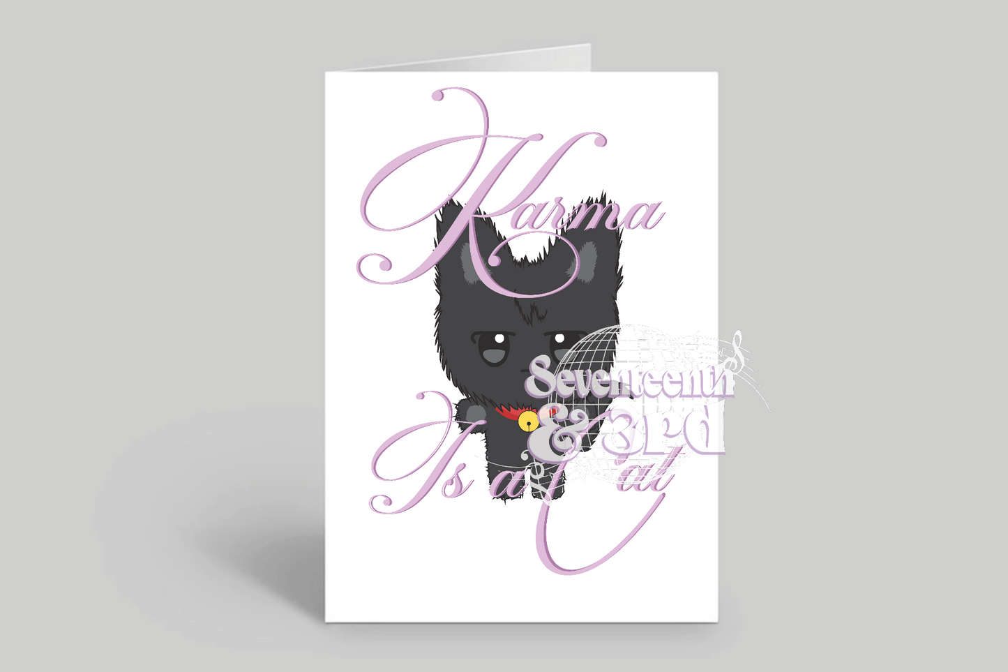Woosan "Karma Is a Cat" Greetings Card