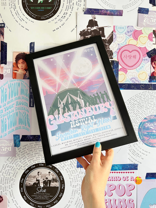 17 "Seventeen Right here" at Glastonbury Inspired Wall Poster print.