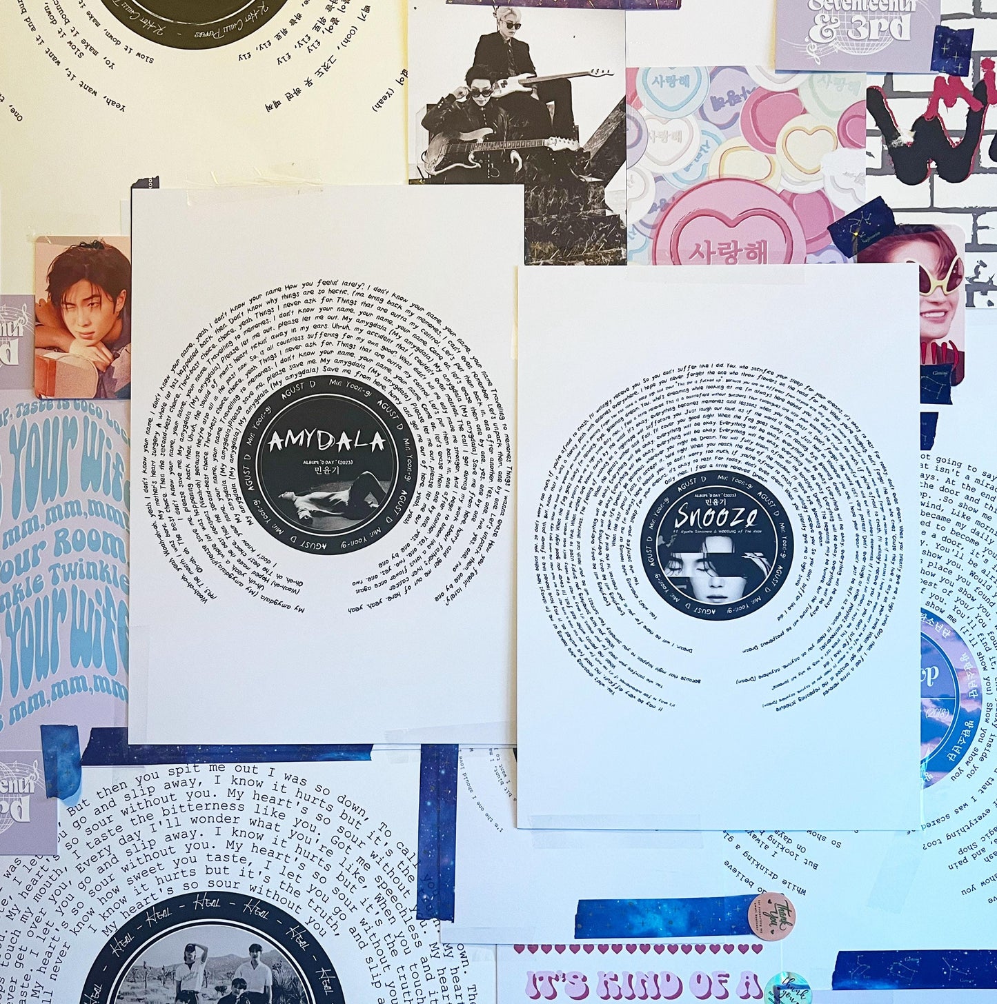August D 'Snooze' Song lyrics print Ft. Ryuichi Sakamoto and WOOSUNG of The Rose