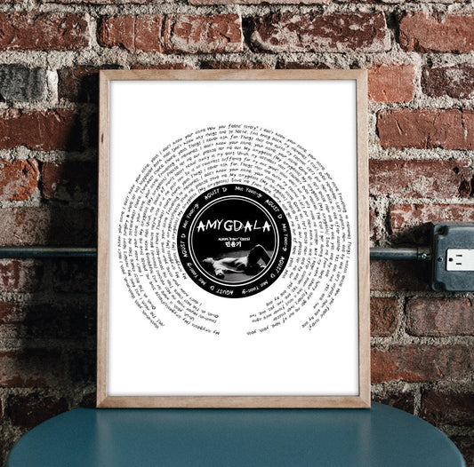 August D 'AMYGDALA' inspired lyrics print from D-day album
