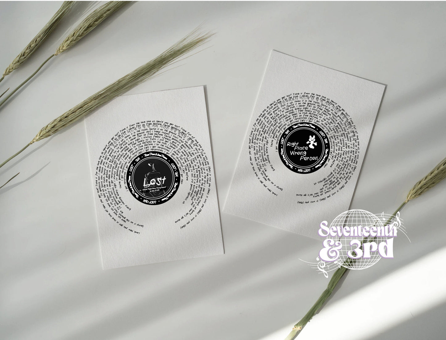 RM "Lost" Lyric Music Print "Right Place Wrong Person" Album