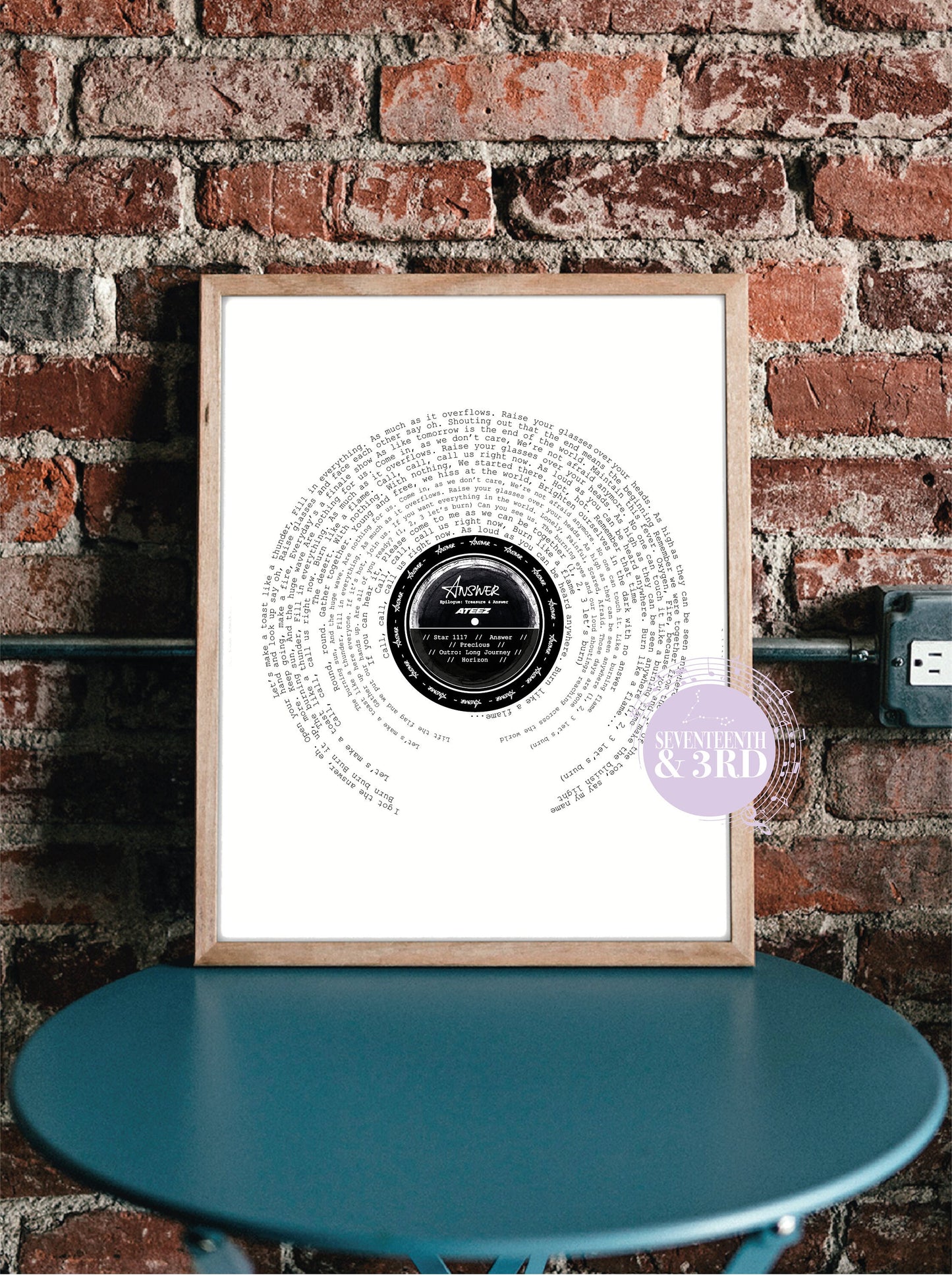 Ateez "ANSWER" inspired Lyric Print