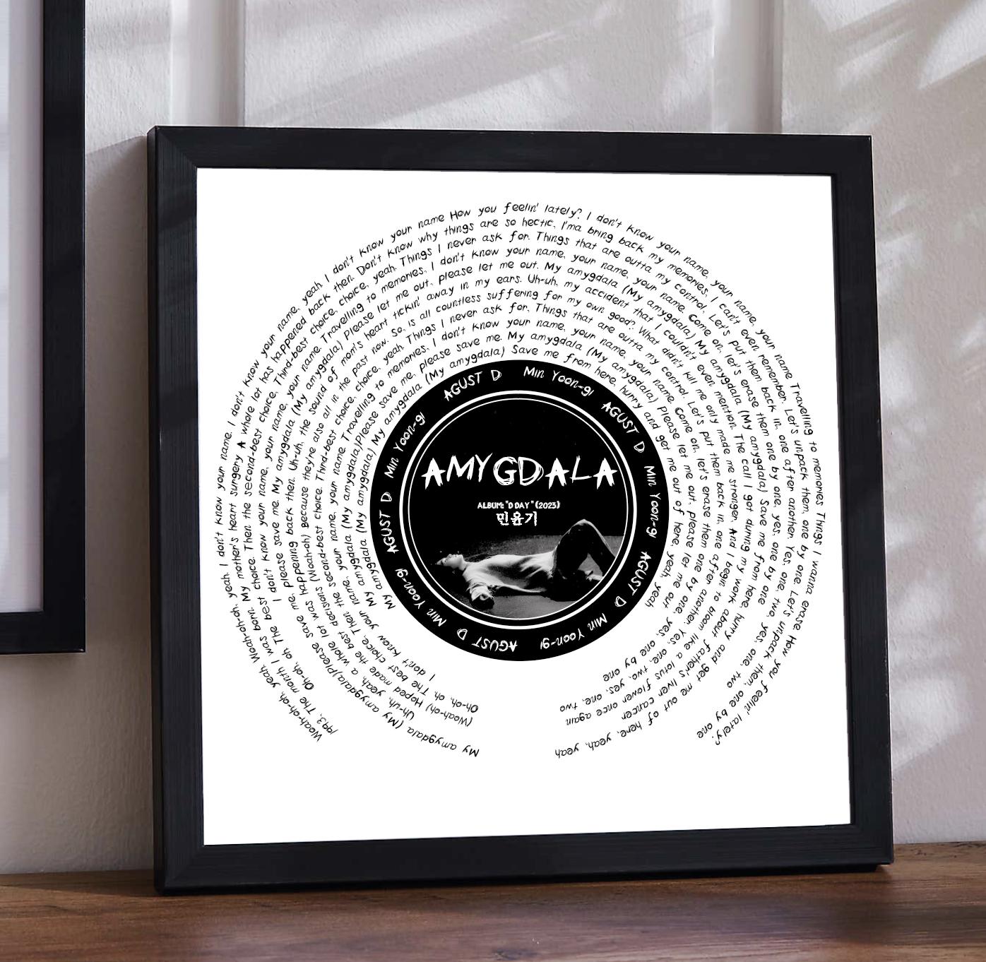 August D 'AMYGDALA' inspired lyrics print from D-day album