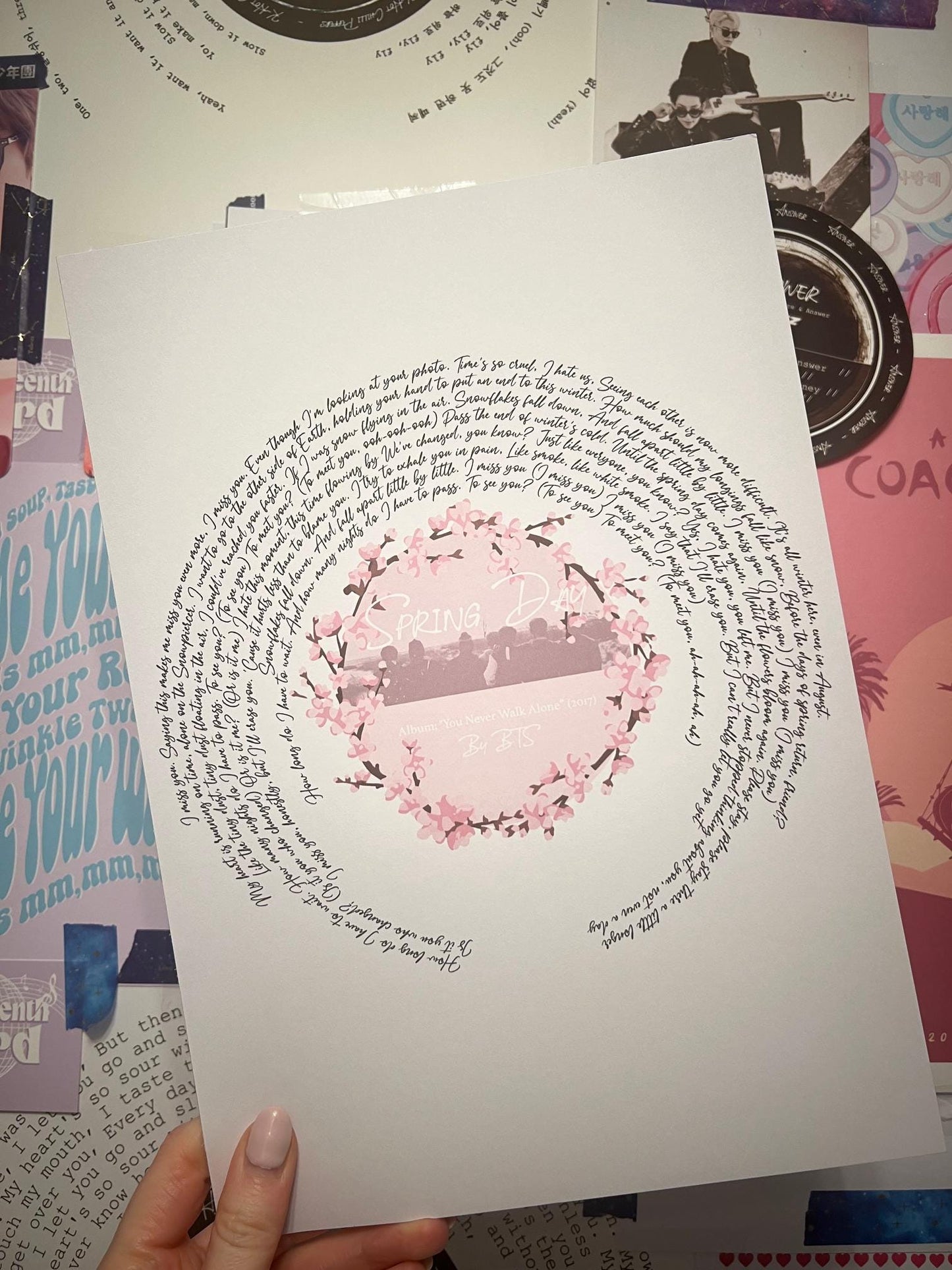 BTS "SPRING DAY" full lyric Print