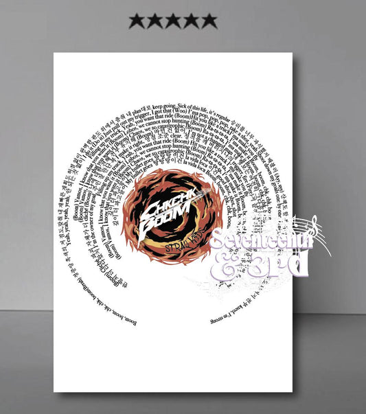 Stray Kids "CHK CHK Boom" Lyric Wall Print || ATE Album || Full Song Lyrics