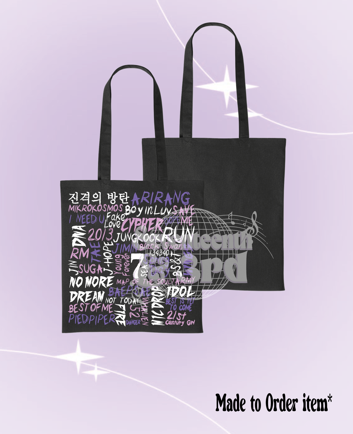 BTS inspired Rocker Tote Bags