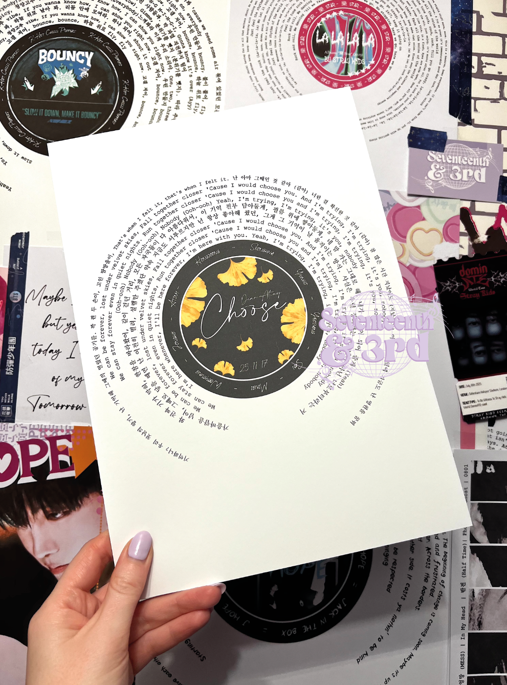 Ateez "Choose" Atiny gift Song Lyric