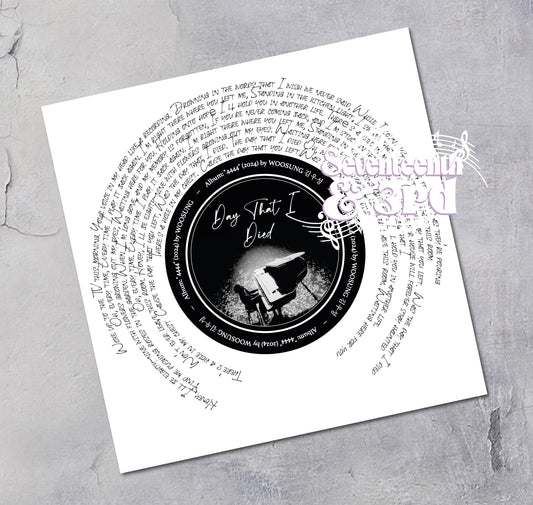 Woosung "The Day That I Died " Music Lyric Vinyl