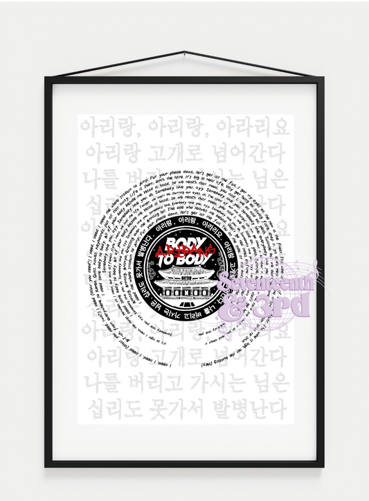 BTS "Body to Body" lyric inspired print