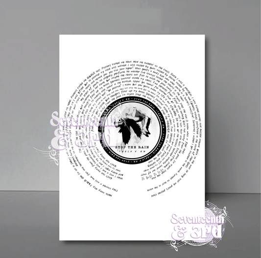 "Stop the Rain"  TabloXRM Song Lyric Print