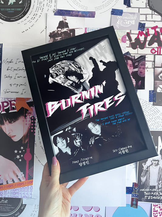 "Burnin Tires" Inspired movie poster Stray Kids