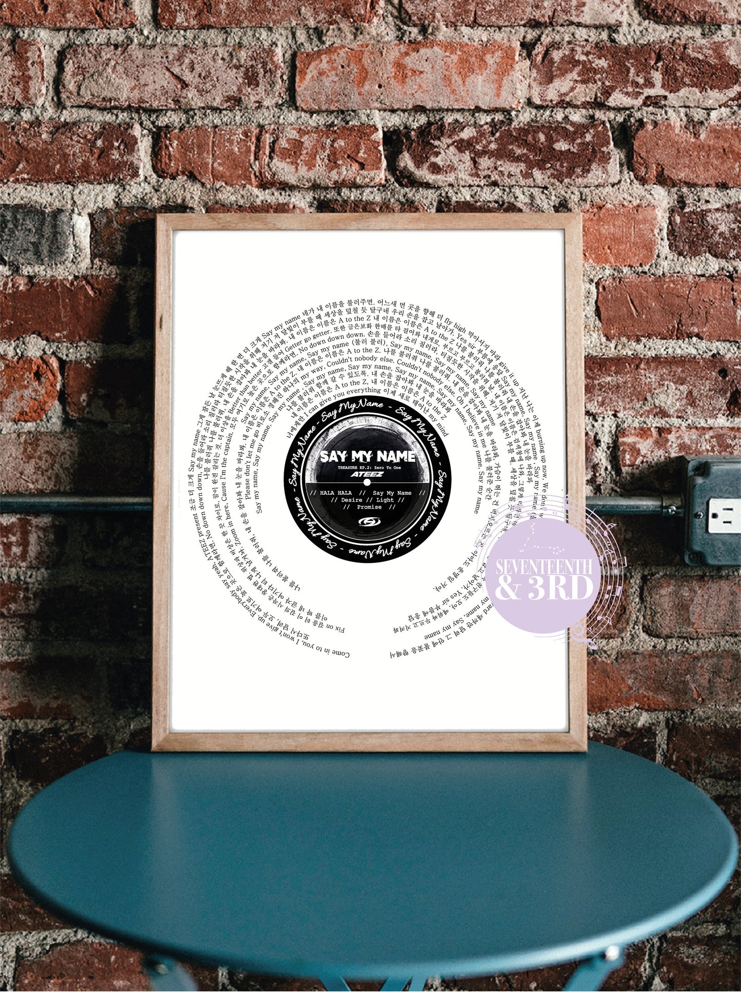 Ateez "Say My Name" Full Lyric Wall Print