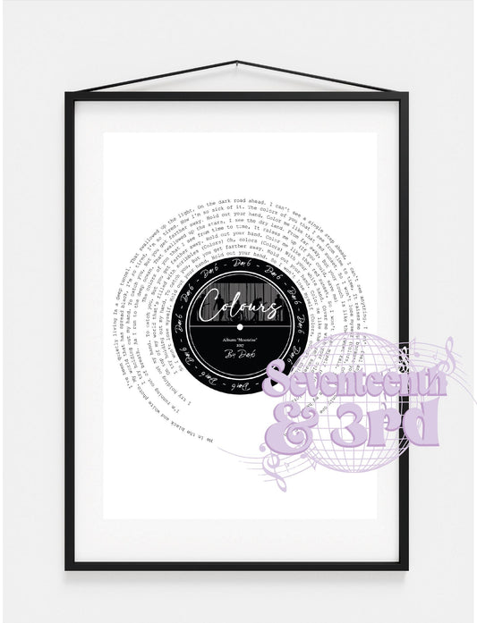 DAY 6 "Colours" full Lyric wall Print