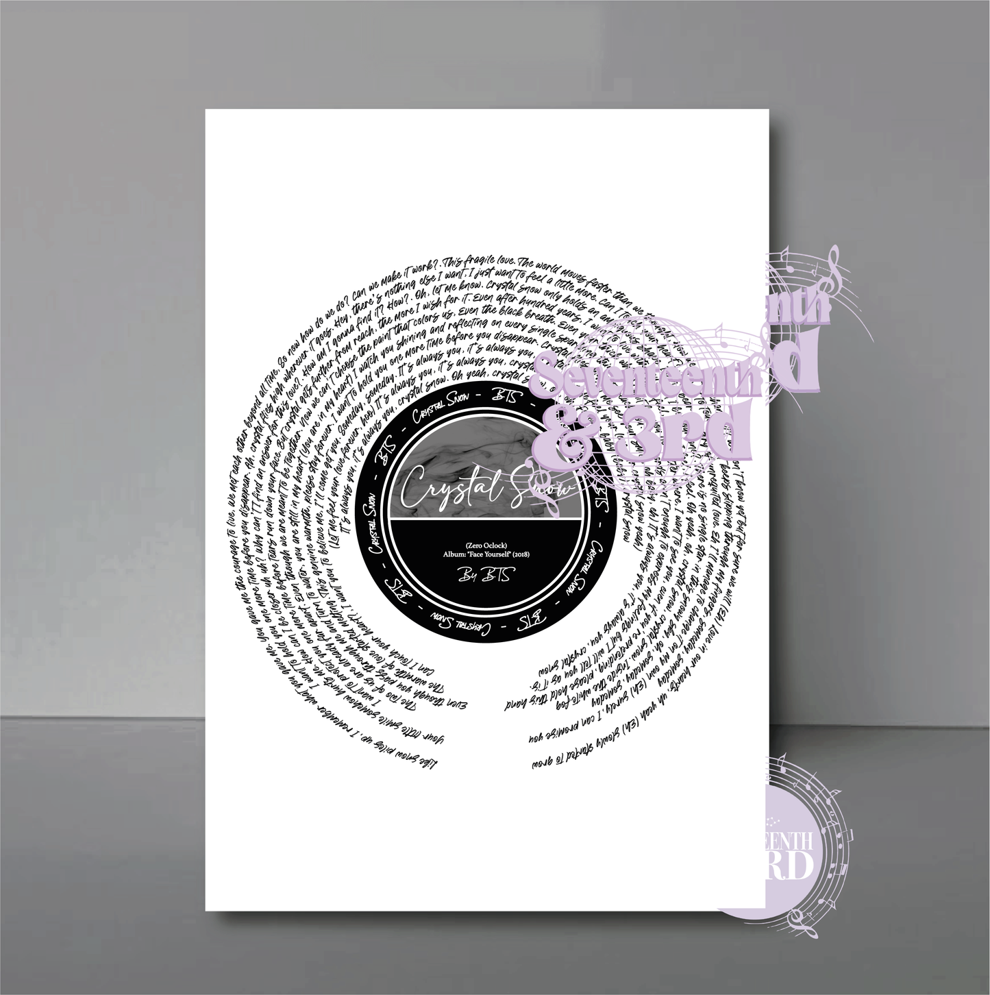 "Crystal Snow" BTS lyric inspired print