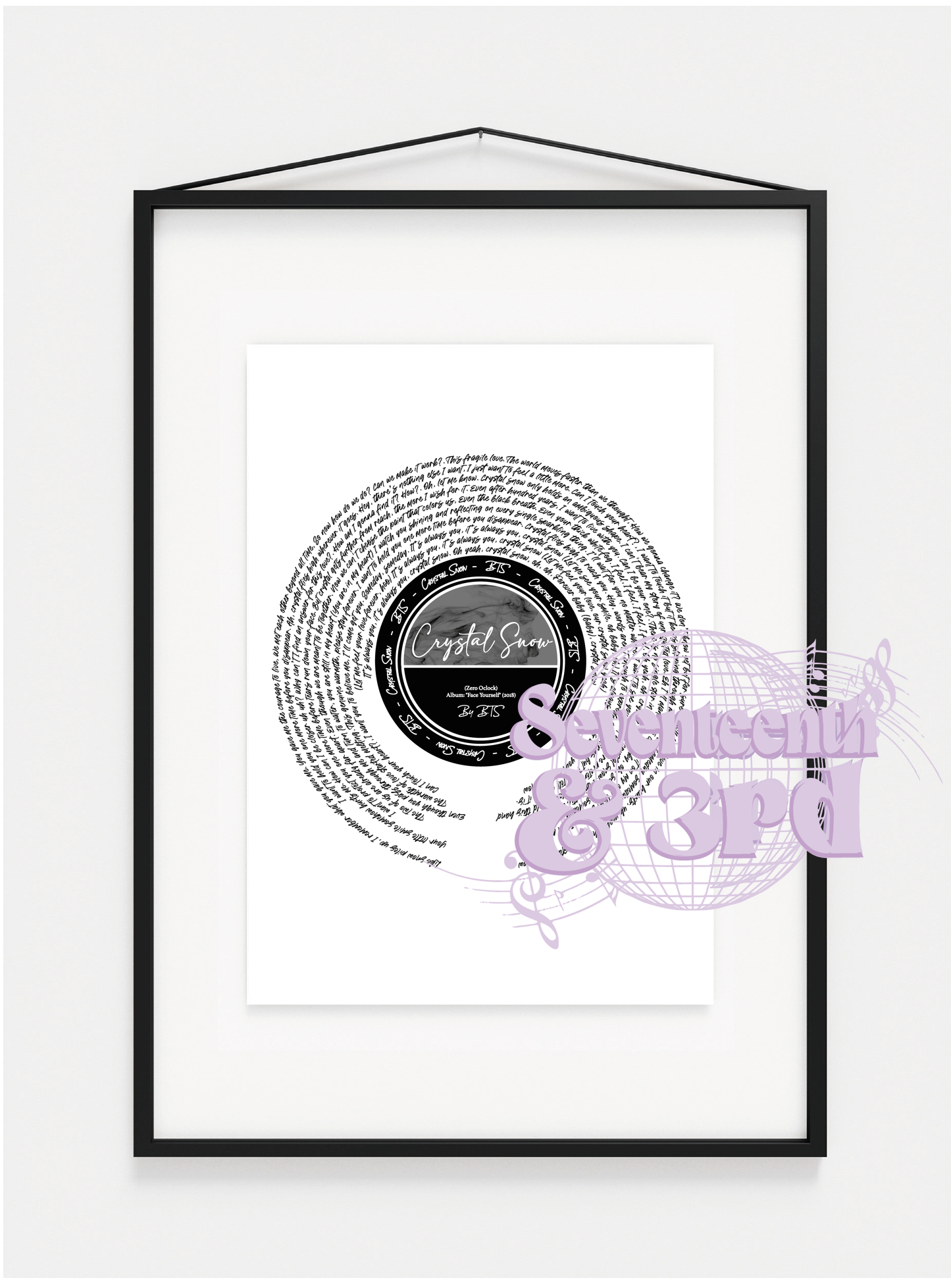 "Crystal Snow" BTS lyric inspired print
