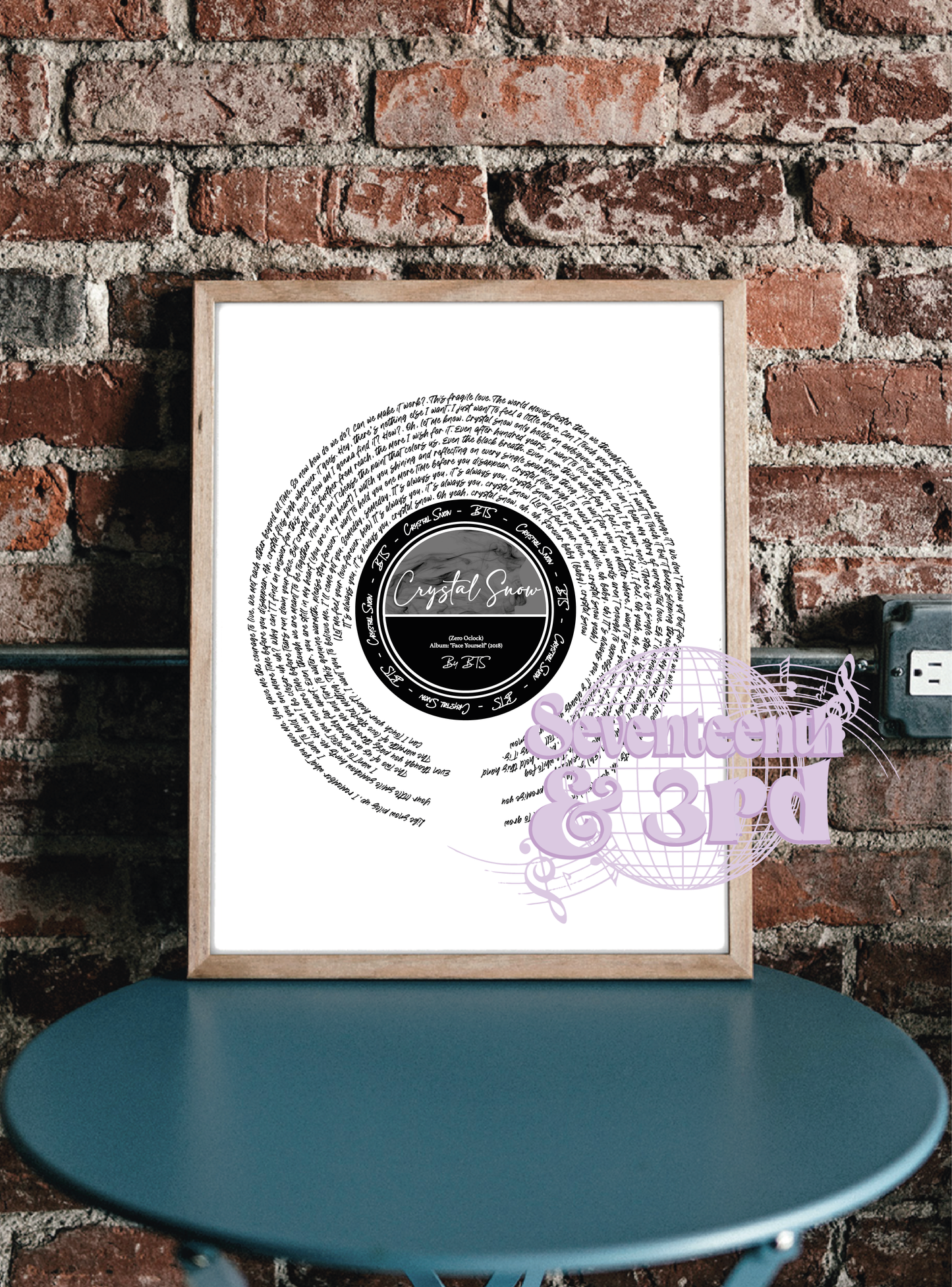 "Crystal Snow" BTS lyric inspired print
