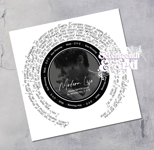 Woosung "Modern Life" Music Lyric print