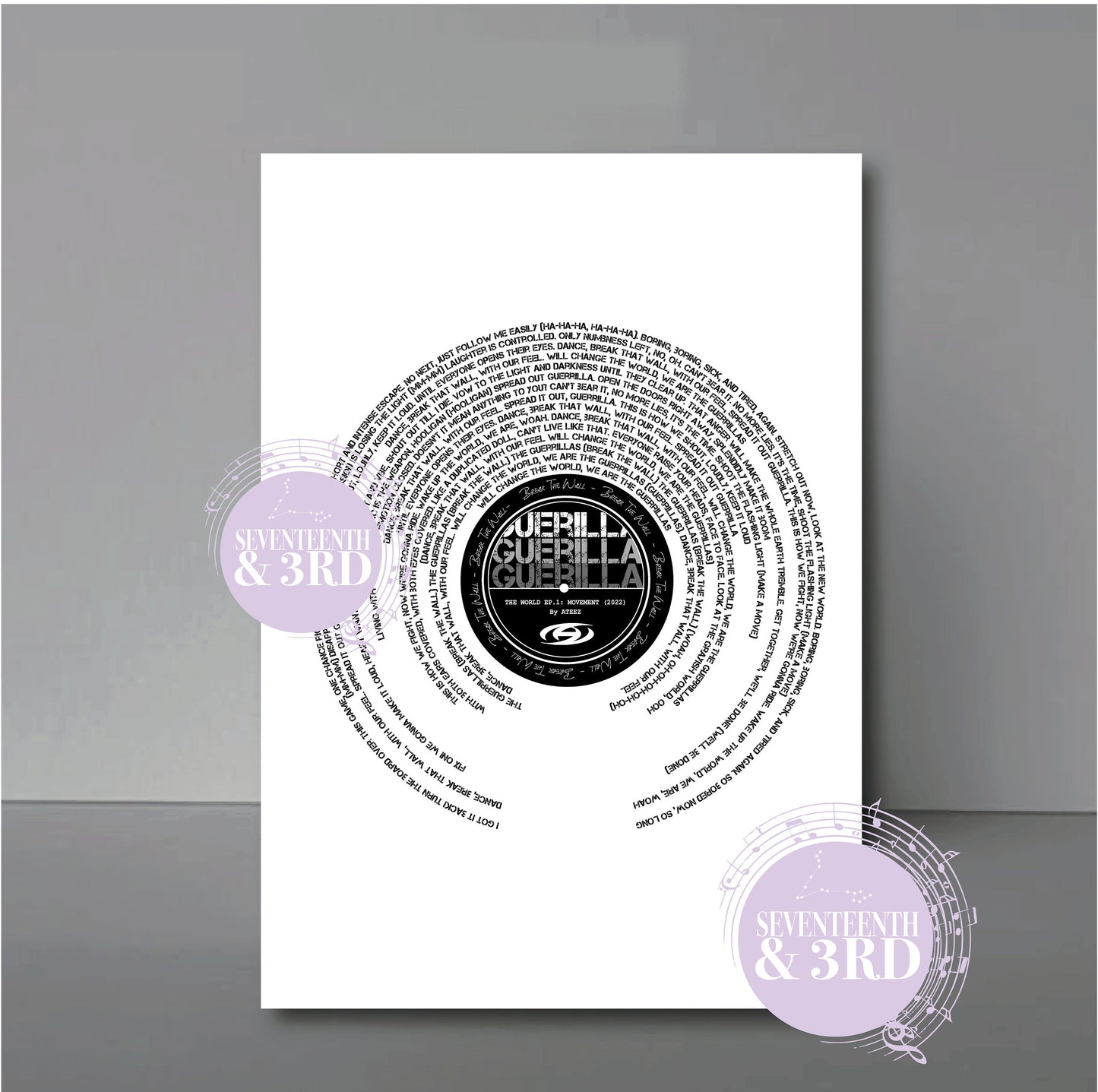 Ateez GUERILLA full Lyric Print