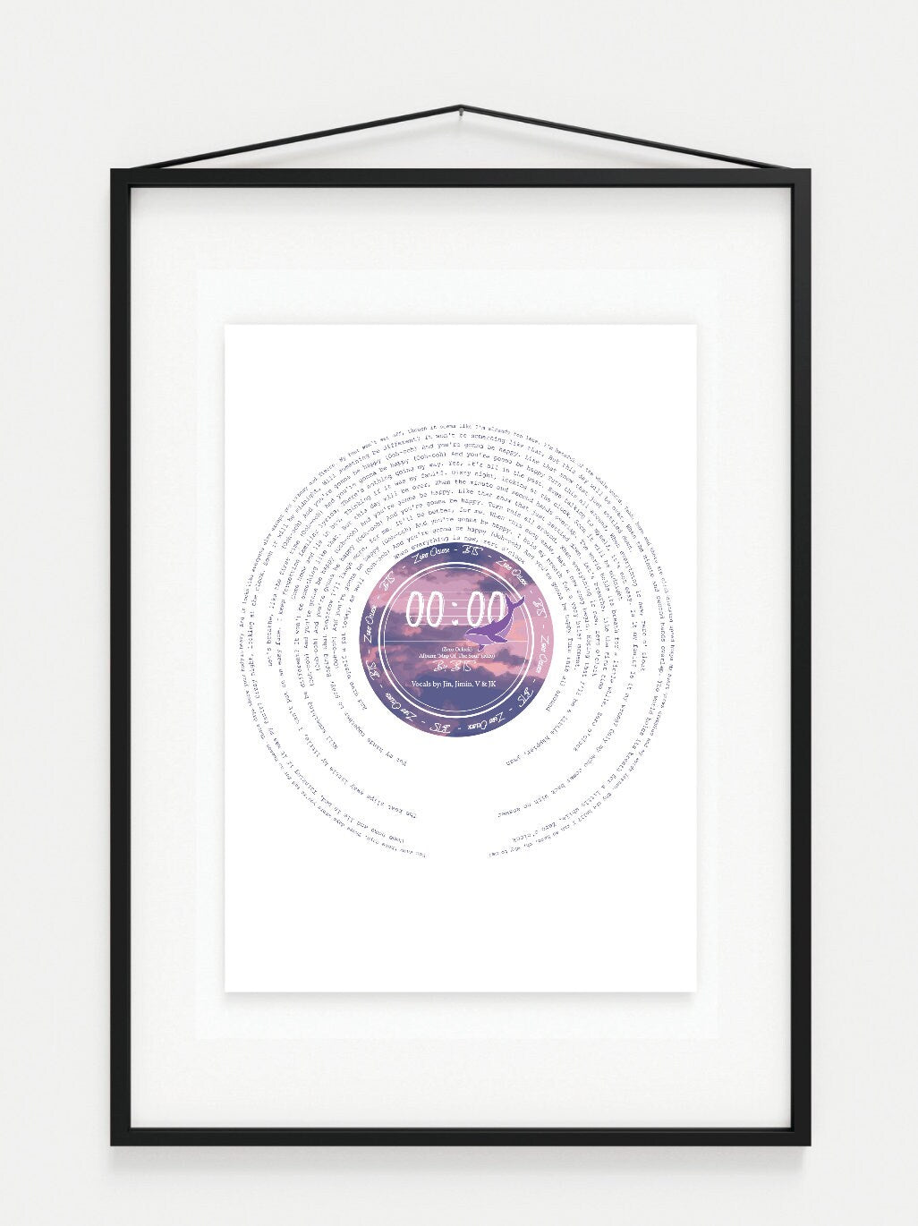BTS 'Zero O'clock' 00:00 Lyric Wall Print